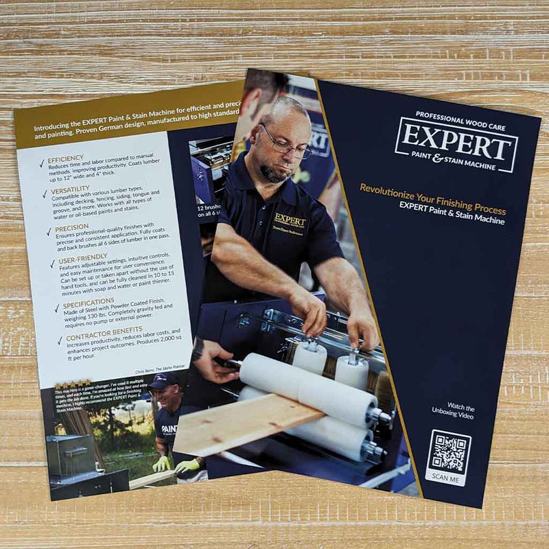 EXPERT Paint & Stain Machine Brochure 25 Pack - Stain & Seal Experts Store